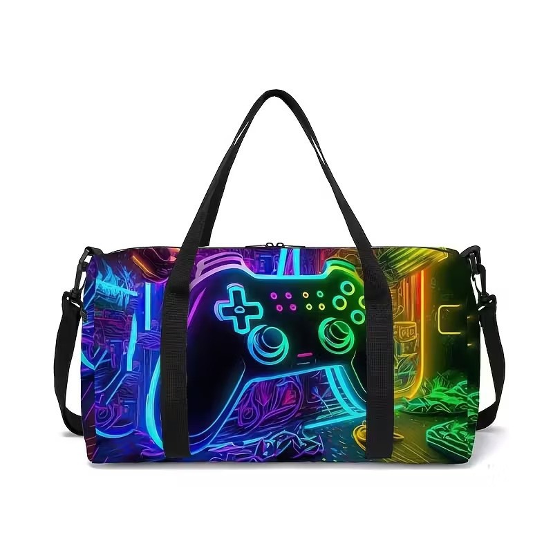 Luxury Yoga Bags - กระเป๋าเดินทางความจุขนาดใหญ่พิมพ์ลาย 3 มิติ สำหรับใส่เครื่องเล่นเกมส์สุดหรู รูปทรงกระบอก สะพายข้าง