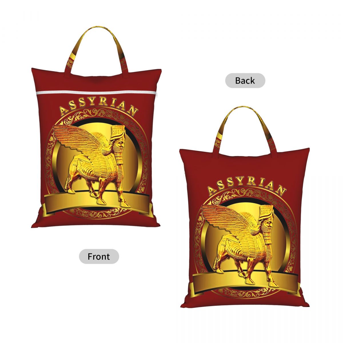 Luxury Yoga Bags - กระเป๋าซักผ้าสำหรับเดินทางลายธงซูริโยของชาวอัสซีเรียสุดหรู กันน้ำ ใช้ซ้ำได้ สำหรับใส่เสื้อผ้าสกปรก กระเป๋าใส่ของสำหรับยิม โยคะ