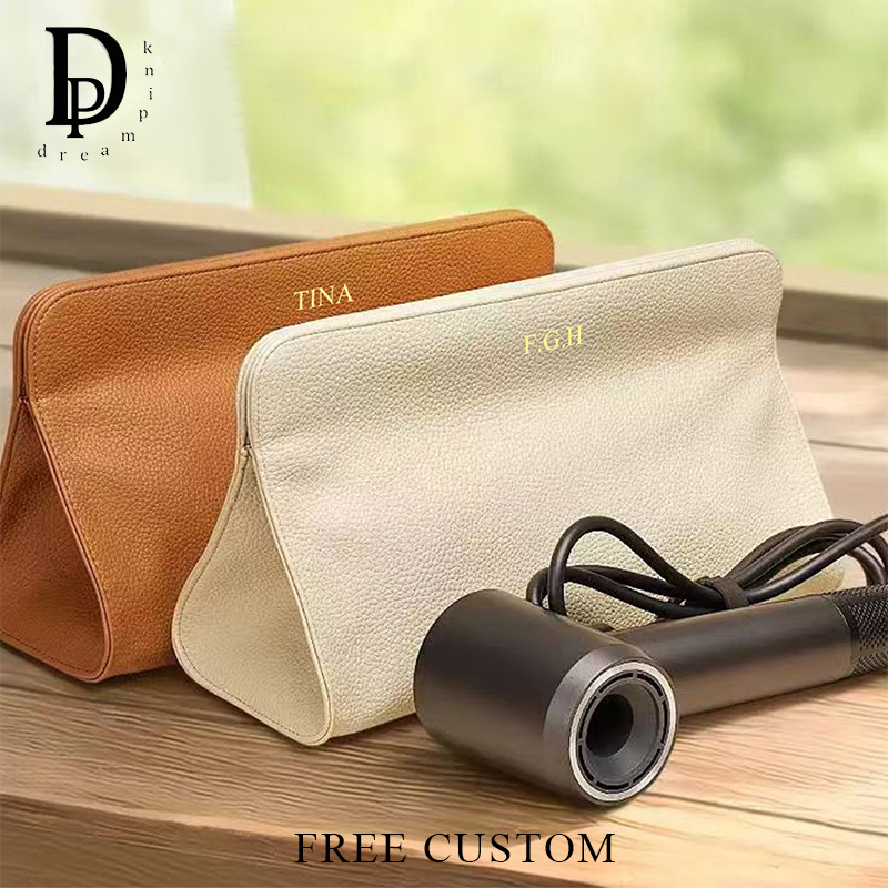 Luxury Bags Name For Women - กระเป๋าเก็บไดร์เป่าผมหนัง PU แบบนิ่ม สกรีนชื่อได้ กระเป๋าใส่เครื่องม้วนผมขนาดใหญ่สำหรับเดินทาง กระเป๋าเครื่องสำอางสุดหรูสำหรับผู้หญิง