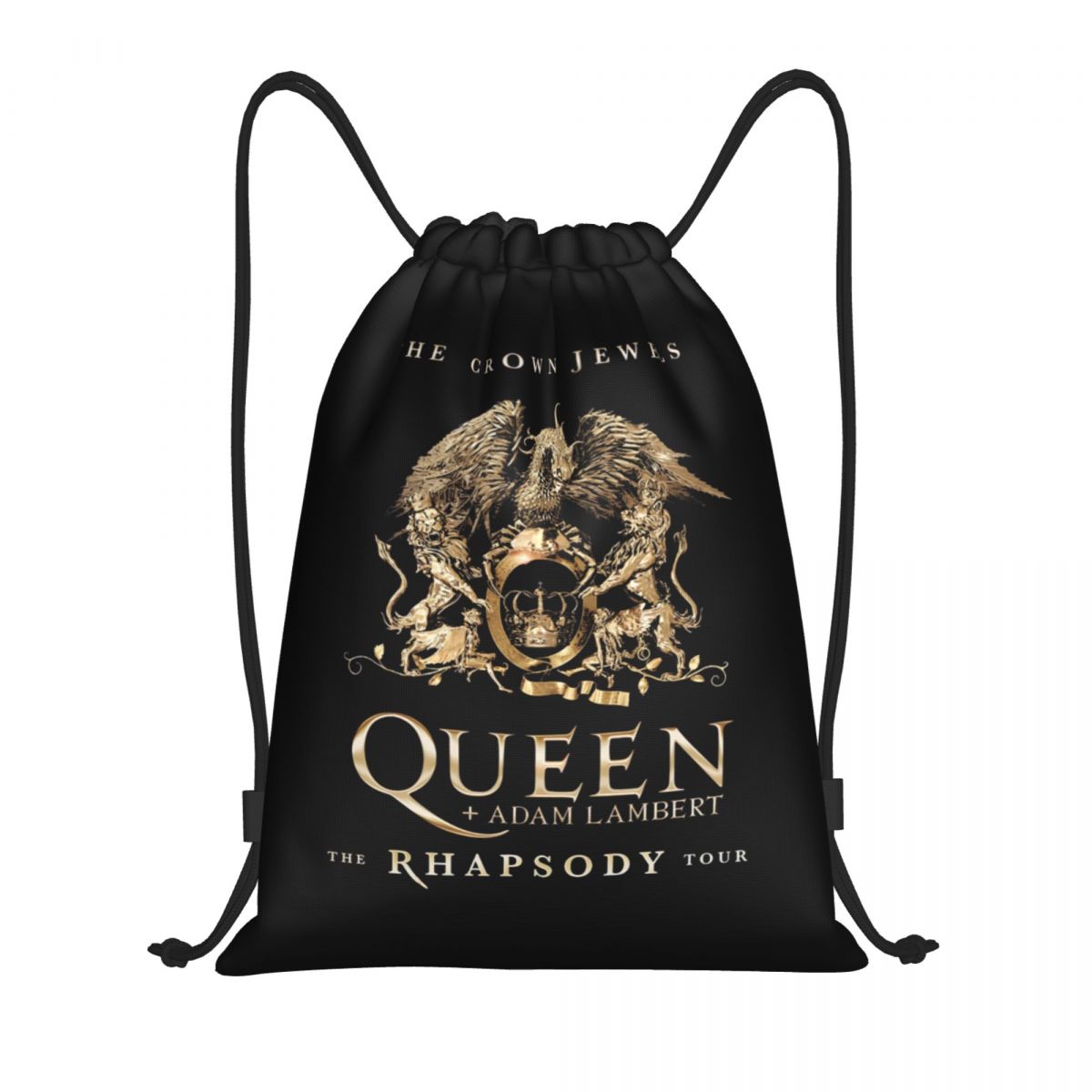 Luxury Yoga Bags - Freddie กระเป๋าหูรูดลายมงกุฎปรอทสำหรับช้อปปิ้งเป้สะพายหลังสำหรับเล่นโยคะกระเป๋าสะพายหลังใส่ไปยิมกีฬาร็อคสำหรับผู้ชายผู้หญิง