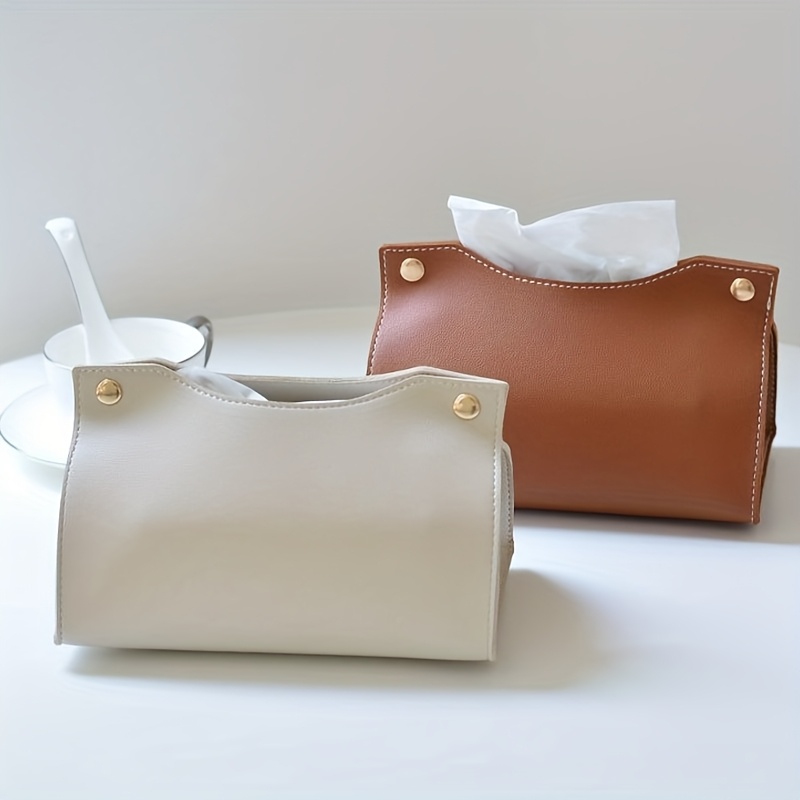 Luxury Bags & Leather Repair Of Atlanta - กล่องใส่กระดาษทิชชูหนังสุดหรูแบบส่วนตัว ดีไซน์สร้างสรรค์สำหรับบ้าน ห้องนั่งเล่น รถยนต์ พร้อมช่องเก็บของ