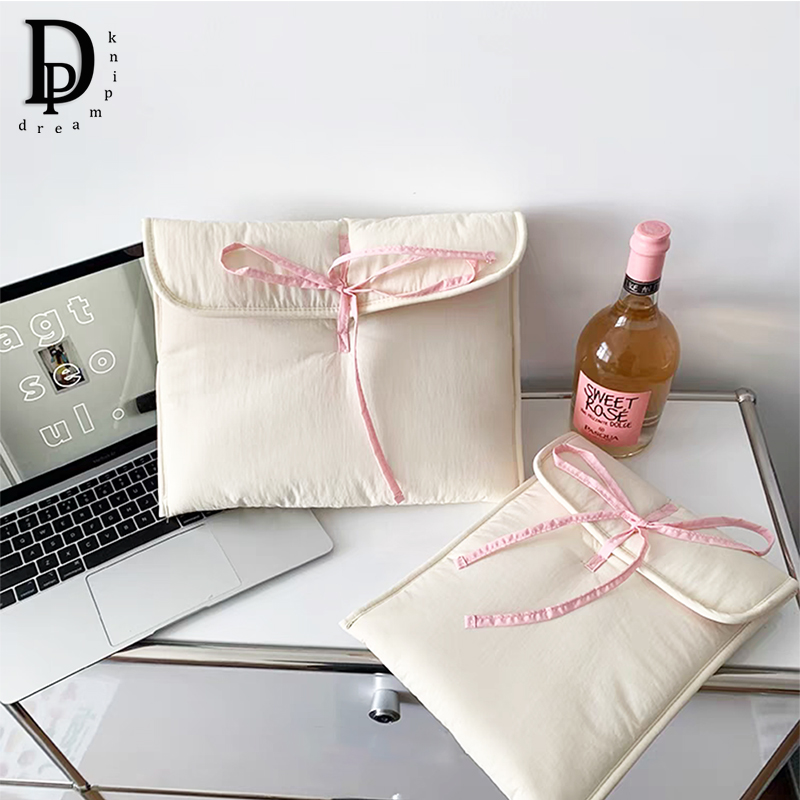 Luxury Quilted Bags - กระเป๋าใส่แล็ปท็อปหรูหราแบบผูกโบว์กระเป๋าใส่คอมพิวเตอร์ความจุขนาดใหญ่สำหรับผู้หญิงแฟชั่นลำลองธุรกิจแท็บเล็ต