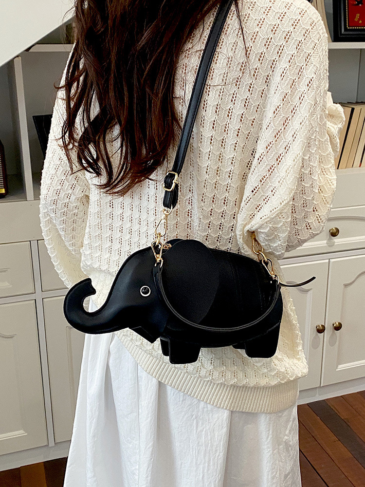 Luxury Bags For Kids - กระเป๋าถือแฟชั่นดีไซน์สร้างสรรค์ รูปทรงช้างใหม่ กระเป๋าสะพายไหล่คุณภาพสูง วัสดุ PU อเนกประสงค์