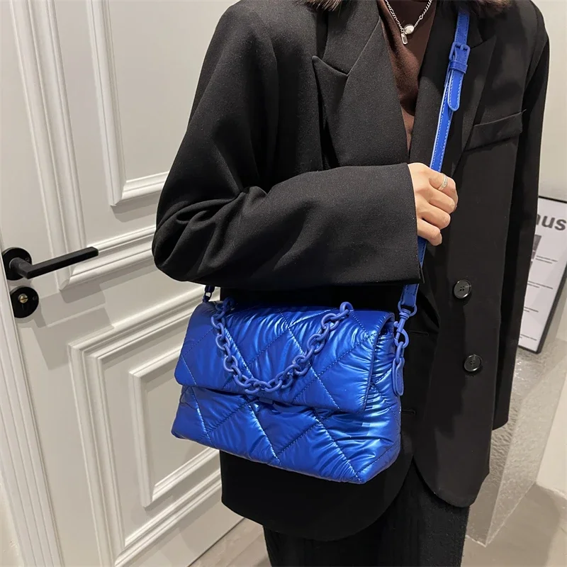 กระเป๋าสะพายข้างผู้หญิงแฟชั่นล - Chain Crossbody Quilted บทวิจารณ์และราคา