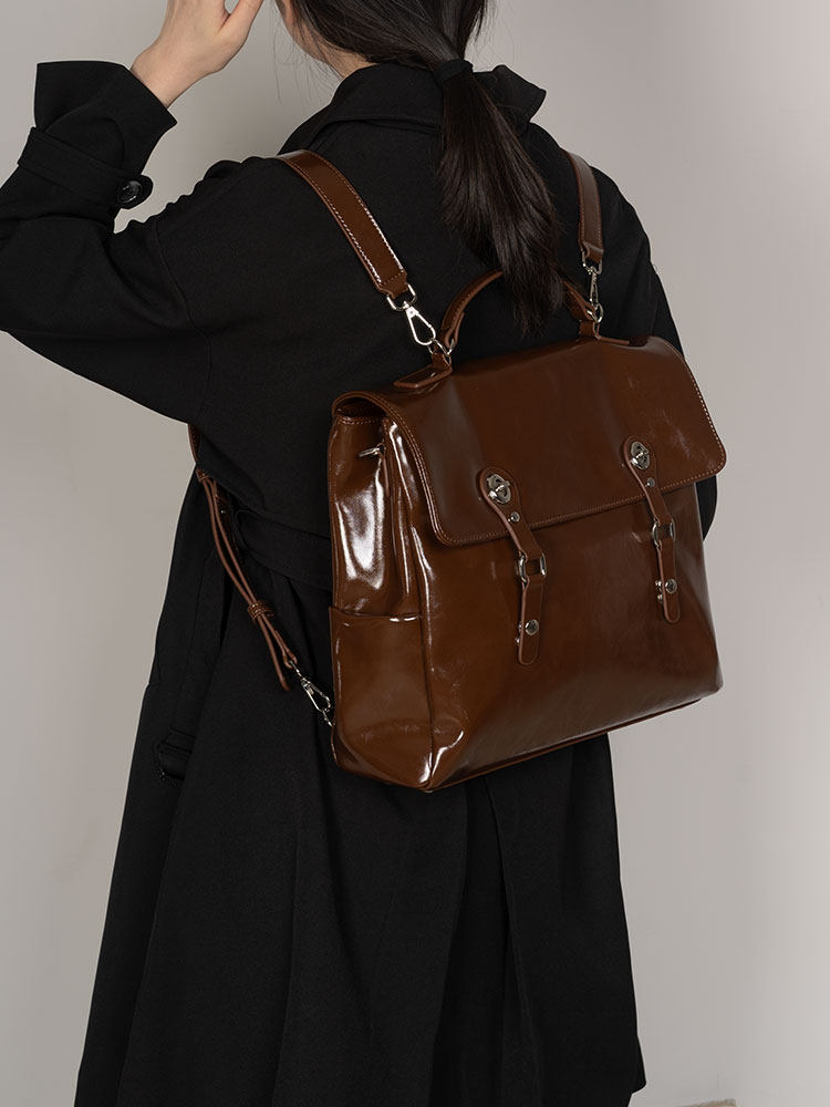 กระเป๋าสะพายไหล่ทรงสี่เหลี่ยมห - Top Handle Patent Bag บทวิจารณ์และราคา