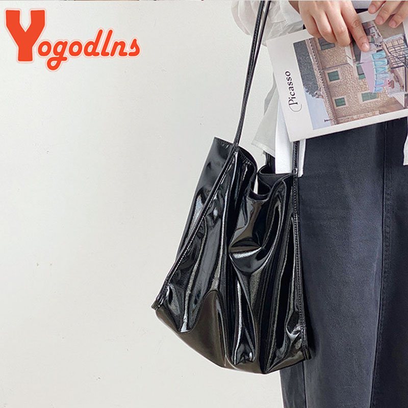 Yogodlns หรูหราสิทธิบัตรหนัง T - Top Handle Patent Bag บทวิจารณ์และราคา