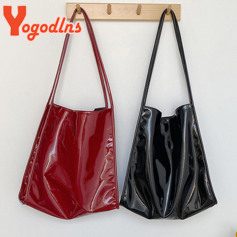 Yogodlns หรูหราสิทธิบัตรหนัง T - Top Handle Patent Bag บทวิจารณ์และราคา