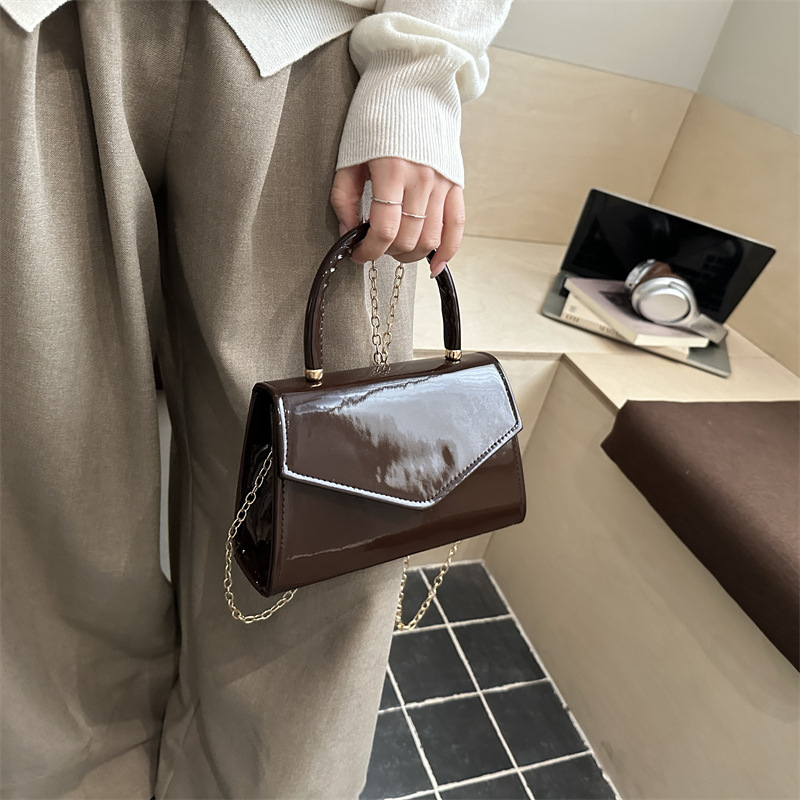 กระเป๋าถือหนังแก้วขนาดเล็กสำหร - Top Handle Patent Bag บทวิจารณ์และราคา