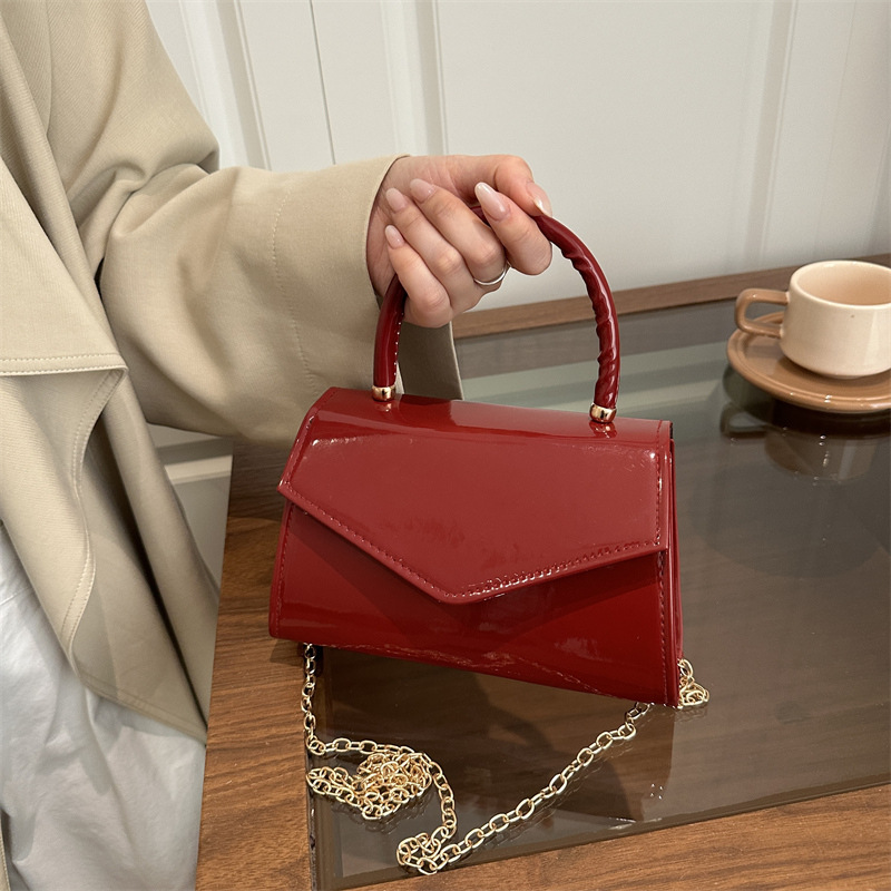 กระเป๋าถือหนังแก้วขนาดเล็กสำหร - Top Handle Patent Bag บทวิจารณ์และราคา