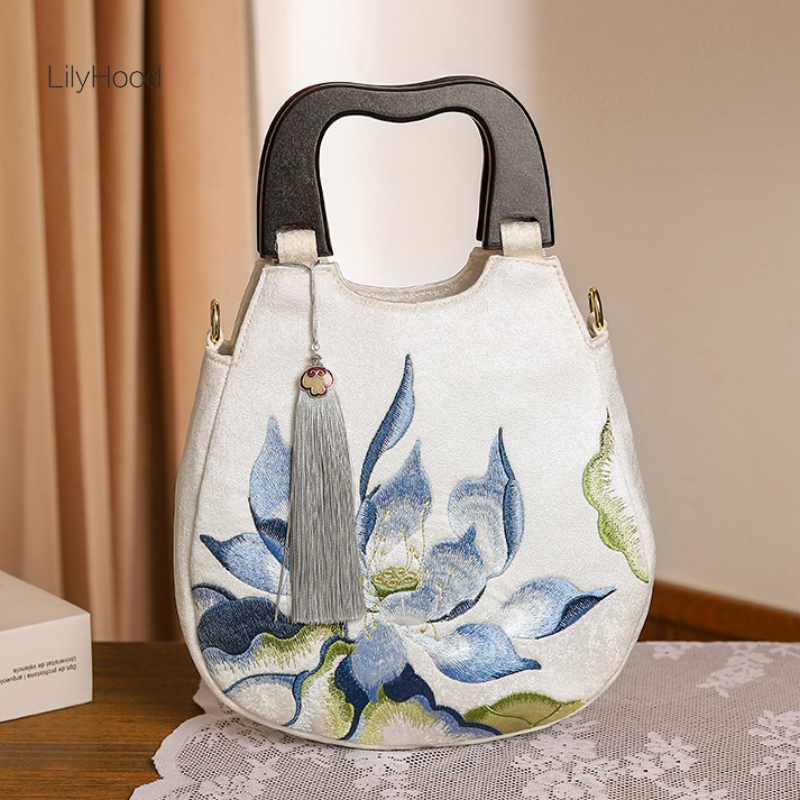 ผู้หญิง Retro Chic ดอกไม้เย็บป - Luxury Bags Medium Size บทวิจารณ์และราคา